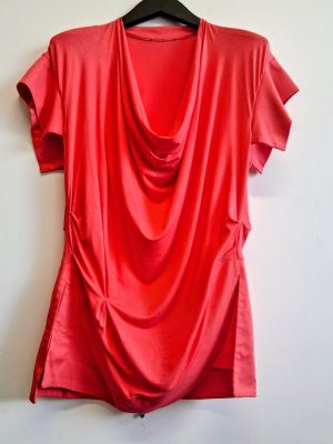 Essential collection silk jersey mix cowl neck blouse