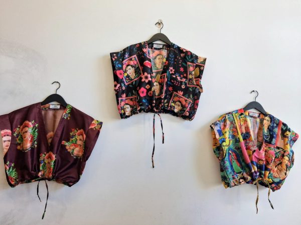 Silk Frida Kharlo Draw String Front Pocket Blouse
